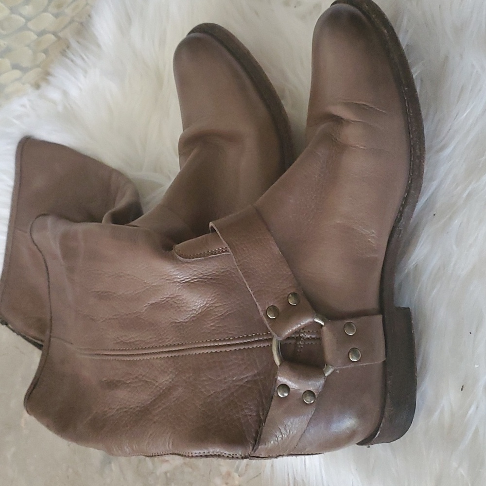 Frye Phillip harness brown Leather  long riding boots size 9B - Picture 7 of 16